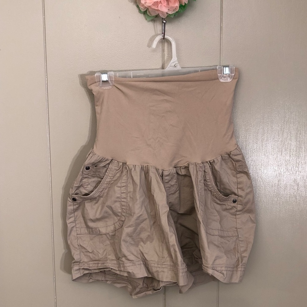 Khaki Maternity Shorts
